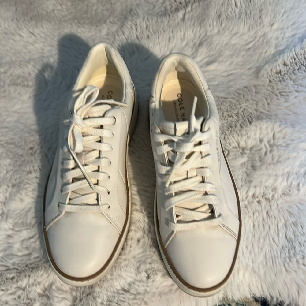 Cole Haan Cream Quilted Sneakers